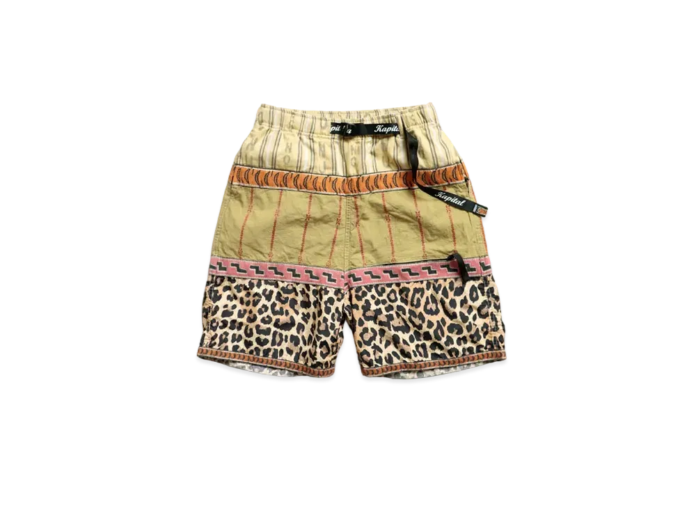 KAPITAL CRAZY PATCHWORK ECO BAKA SHORT PANTS 2021 "Light Khaki"