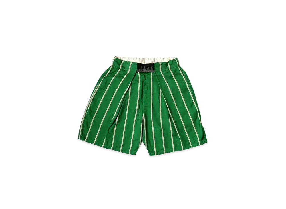KAPITAL LINEN FILYS STRIPED EASY BEACH SHORT PANTS "Green"
