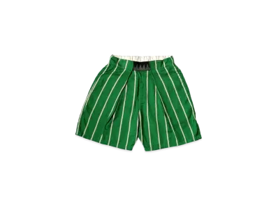 KAPITAL LINEN FILYS STRIPED EASY BEACH SHORT PANTS "Green"