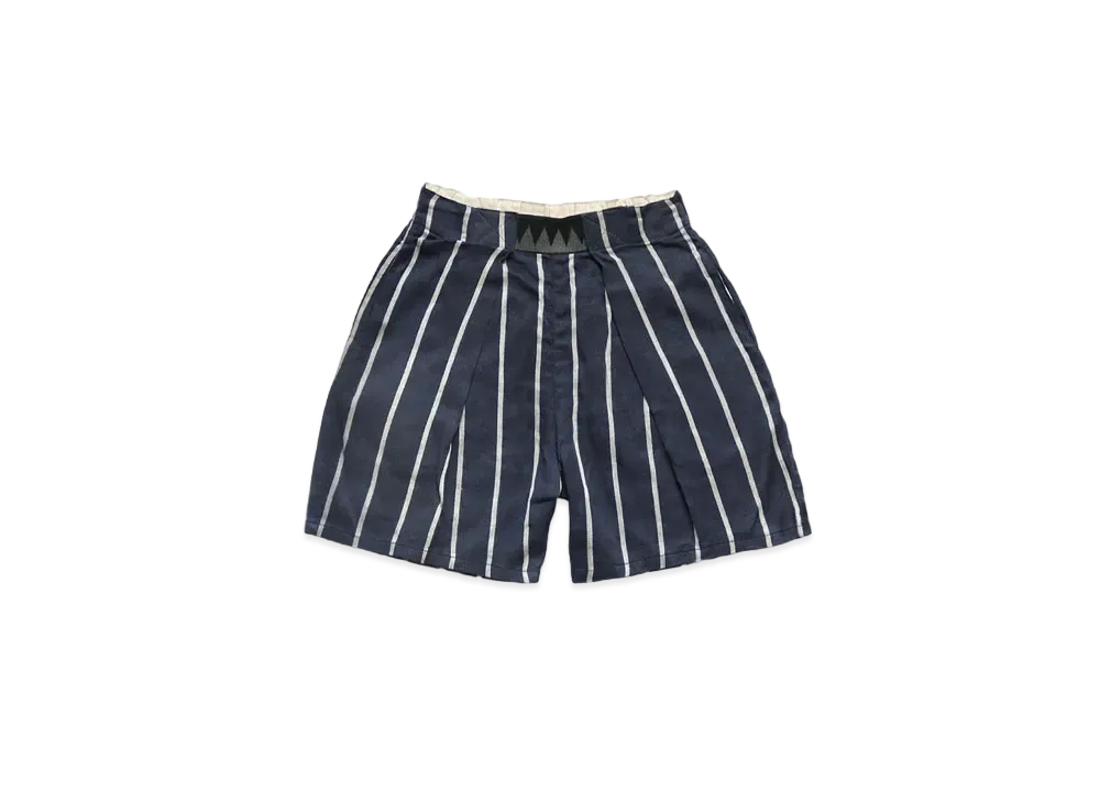KAPITAL LINEN FILYS STRIPED EASY BEACH SHORT PANTS "Navy"