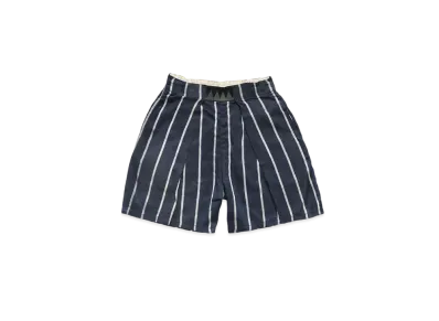 KAPITAL LINEN FILYS STRIPED EASY BEACH SHORT PANTS "Navy"