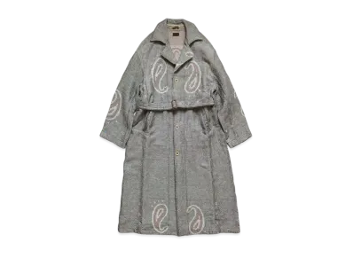 KAPITAL Rug Paisley Linen Wool Dragging Coat "Kinari"