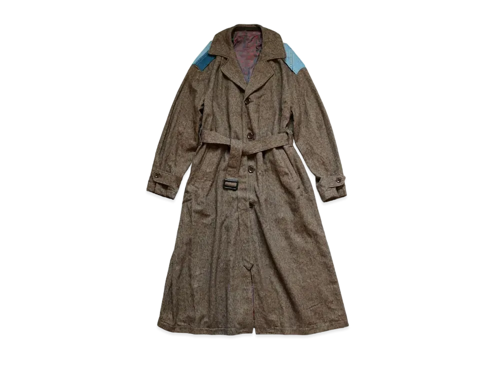 KAPITAL Cotton Tweed Dragging Coat "Brown"