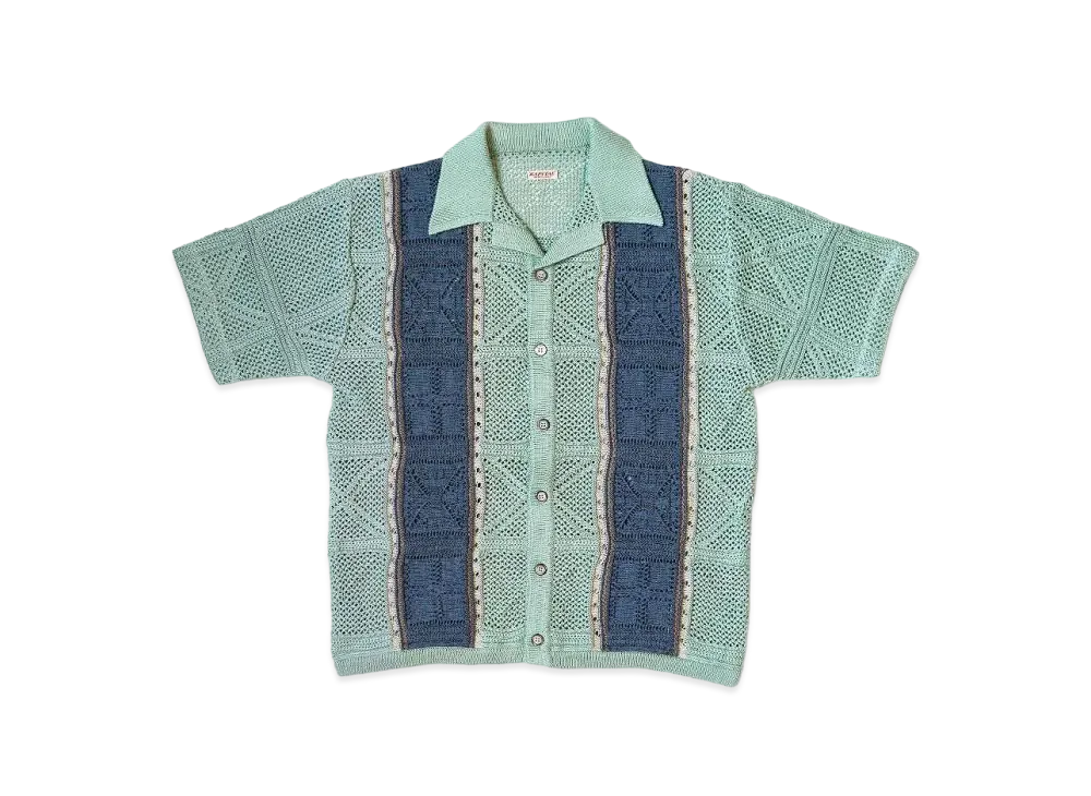 KAPITAL 7G Crochet Knit Tennessee Aloha Polo "Blue"