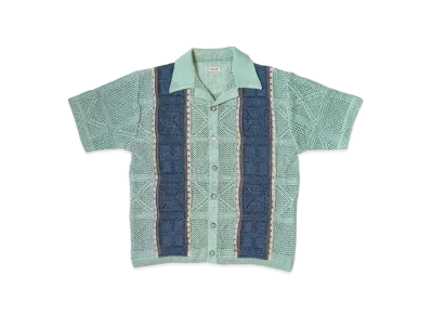 KAPITAL 7G Crochet Knit Tennessee Aloha Polo "Blue"