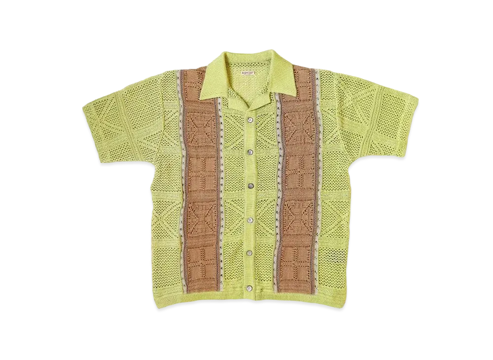 KAPITAL 7G Crochet Knit Tennessee Aloha Polo "Lime"