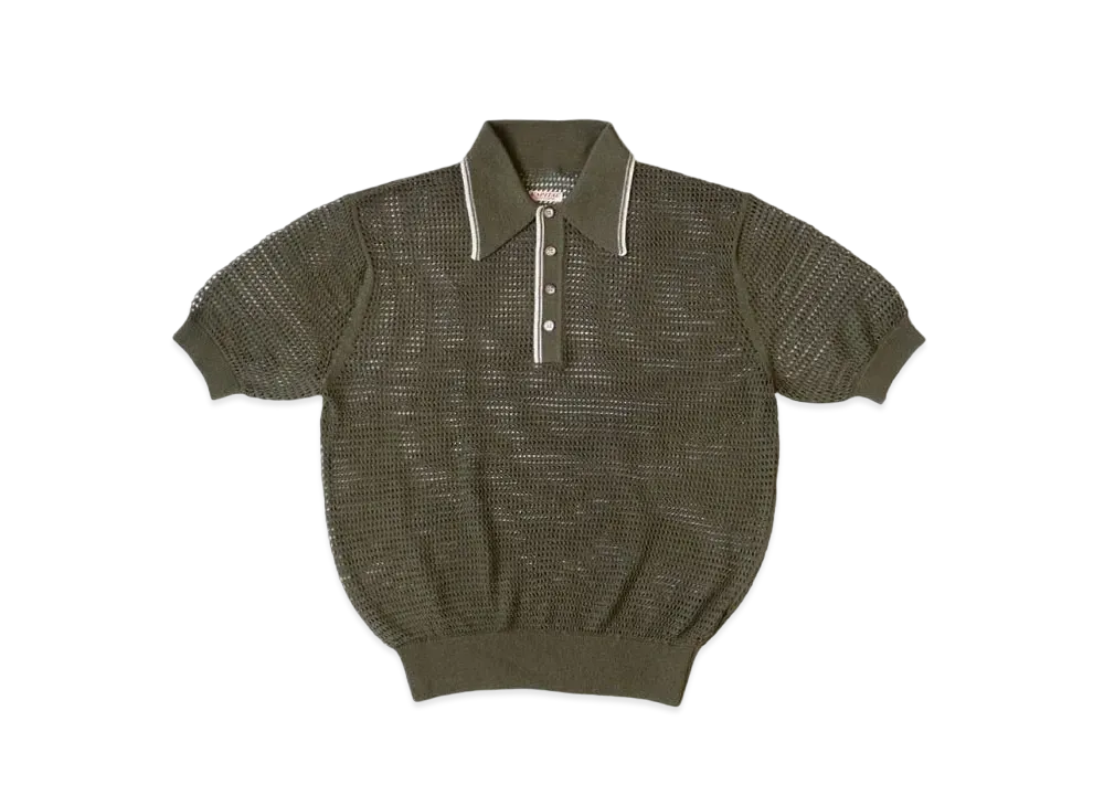 KAPITAL 12G Mesh Knit Carol Polo "Khaki"