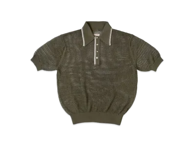 KAPITAL 12G Mesh Knit Carol Polo "Khaki"