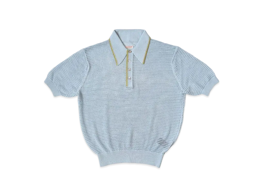 KAPITAL 12G Mesh Knit Carol Polo "Sax"