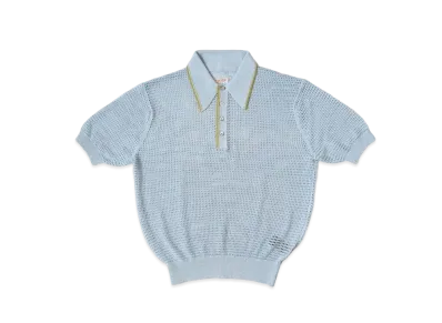 KAPITAL 12G Mesh Knit Carol Polo "Sax"