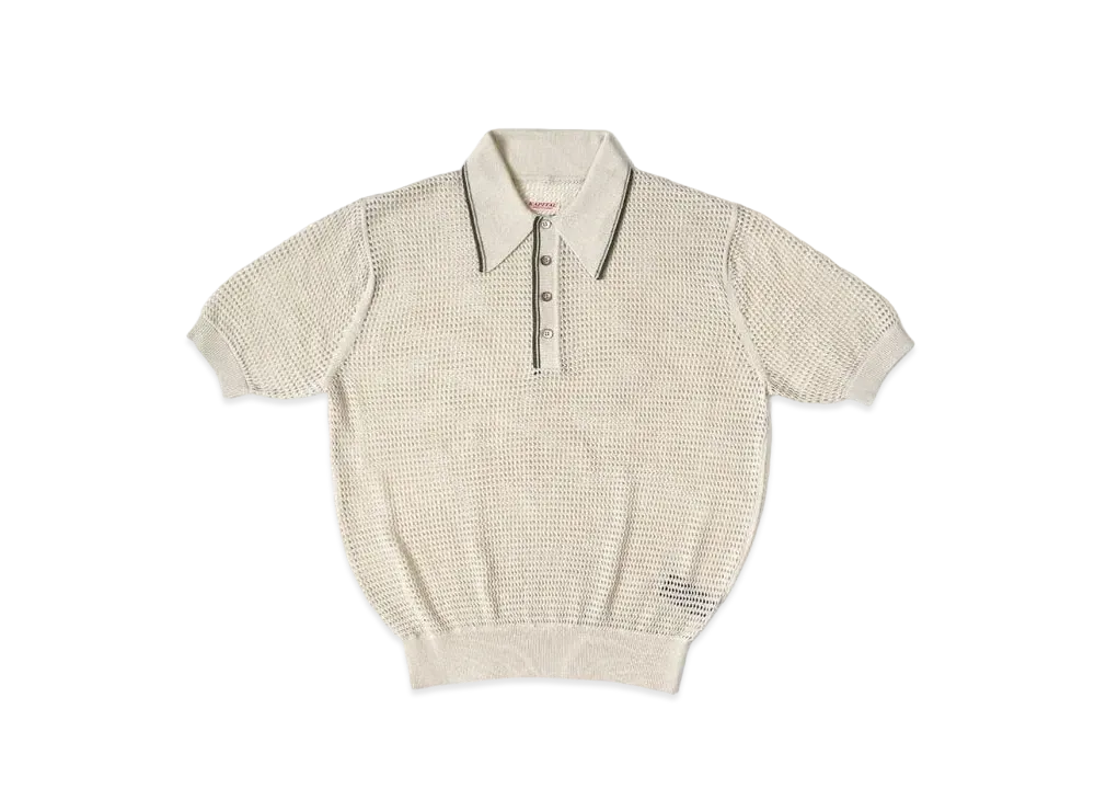 KAPITAL 12G Mesh Knit Carol Polo "Beige"