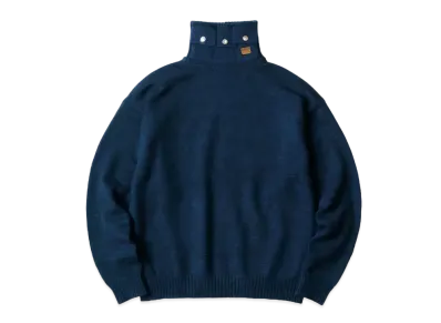 KAPITAL 8G Cotton Wool Nickel 3 High Neck Sweater "Navy"