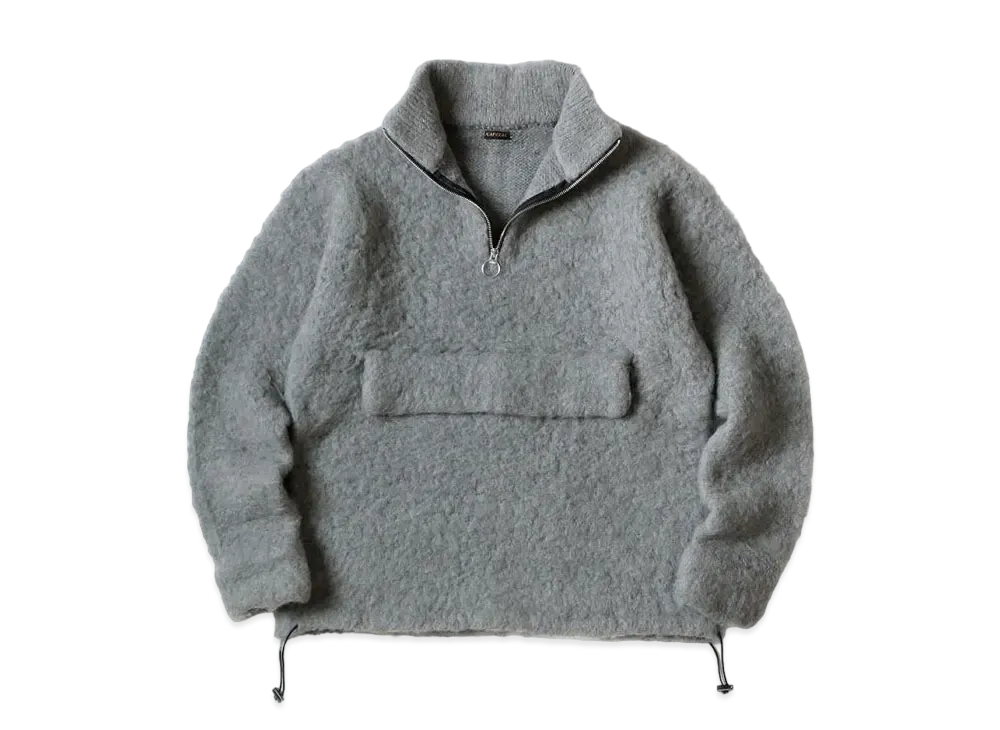 KAPITAL 5G Mohair Half Zip Anorak "Grey"