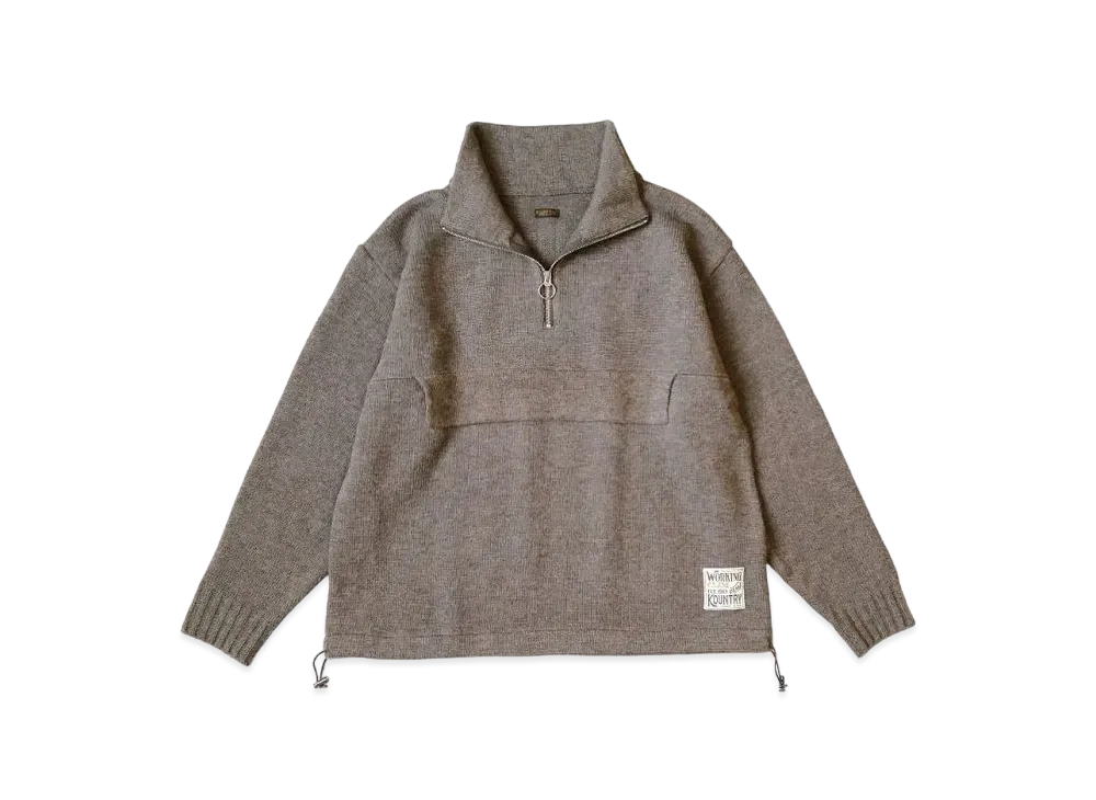 KAPITAL 5G Shetland Wool Half Zip Anorak "Mocha"