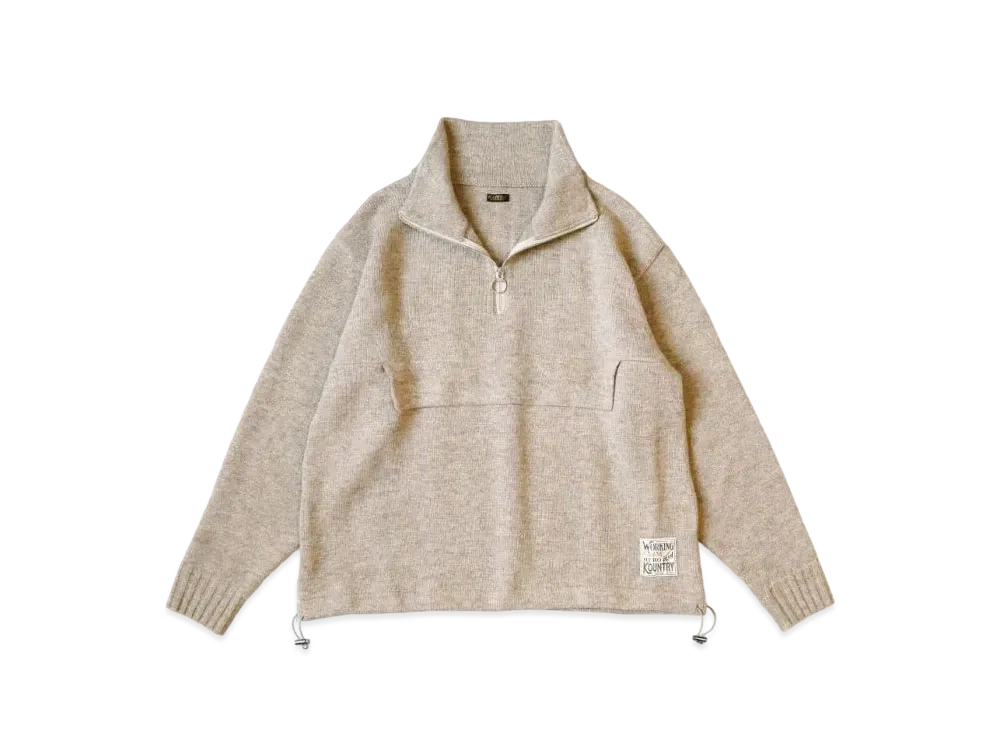 KAPITAL 5G Shetland Wool Half Zip Anorak "Beige"