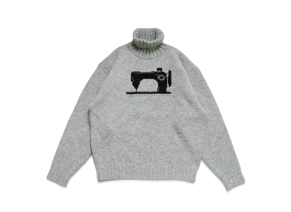 KAPITAL 5G Wool High Neck Sweater Black Gold Machine "Grey"