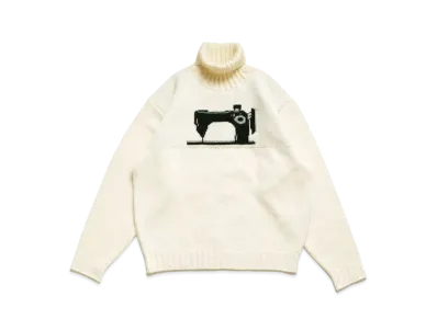 KAPITAL 5G Wool High Neck Sweater Black Gold Machine "Khaki"
