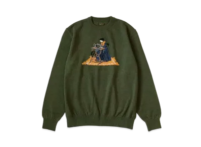 KAPITAL 12G Wool Crew Neck Sweater "Khaki"