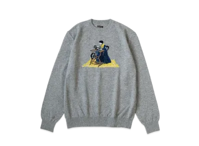 KAPITAL 12G Wool Crew Neck Sweater "Grey"