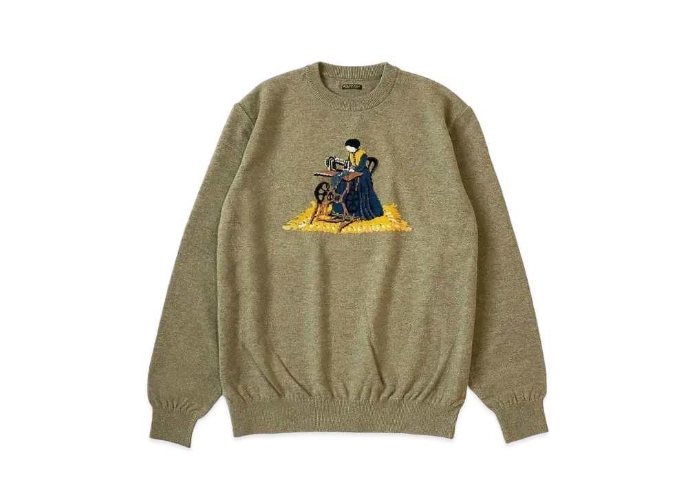 KAPITAL 12G Wool Crew Neck Sweater "Beige"