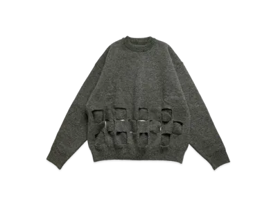 KAPITAL 7G Wool Wind Pen Big Crew Sweater "Charcoal"