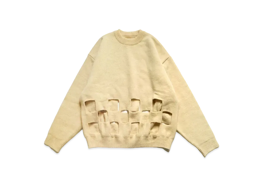 KAPITAL 7G Wool Wind Pen Big Crew Sweater "Kinari"