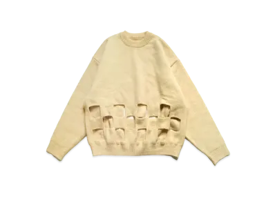 KAPITAL 7G Wool Wind Pen Big Crew Sweater "Kinari"