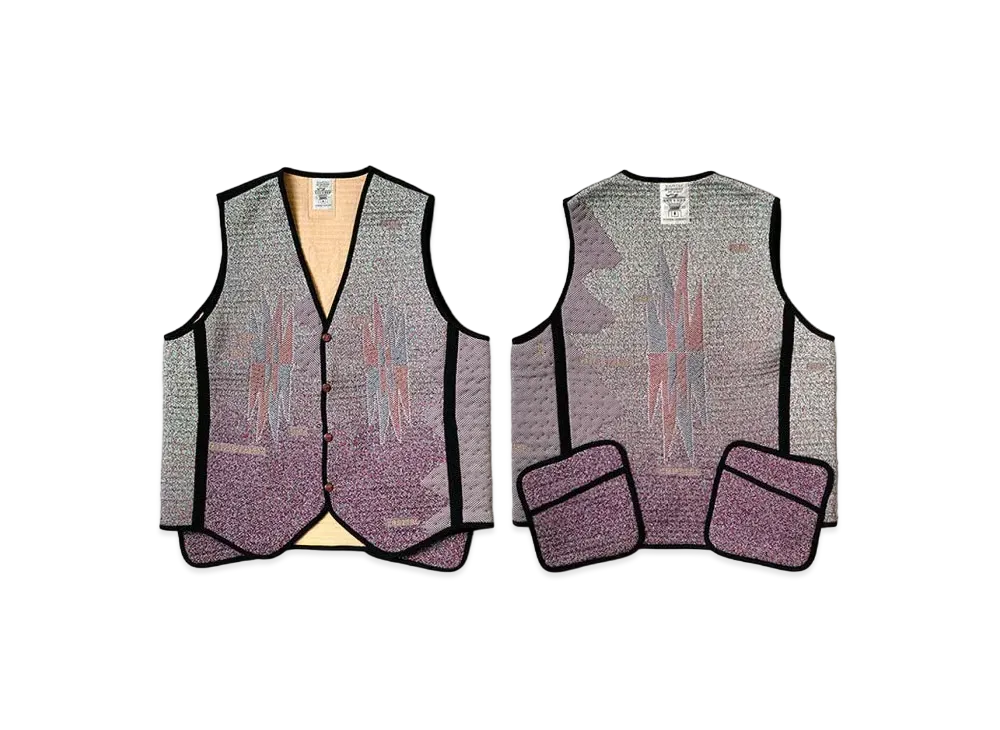KAPITAL 3D Knit Hyper Chimayo Vest "Silver"