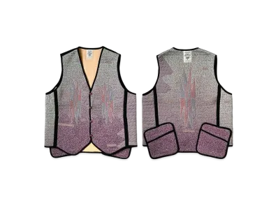KAPITAL 3D Knit Hyper Chimayo Vest "Silver"