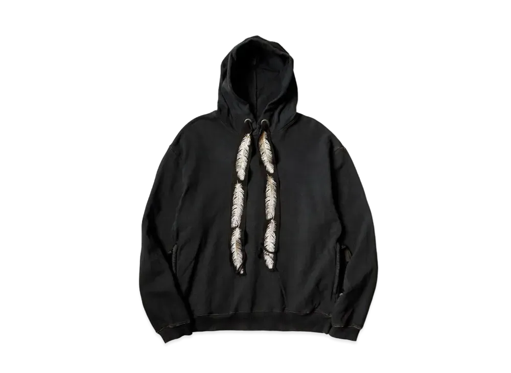 KAPITAL Fleece Feather Cord Hood Sweat "Black"