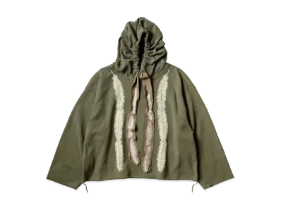 KAPITAL Fleece Feather Cord Catfish Hood Sweat "Khaki"