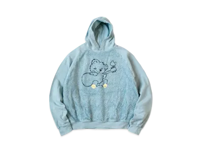 KAPITAL 30 Fleece Fur Grizzly Hood Sweat "Light Blue"