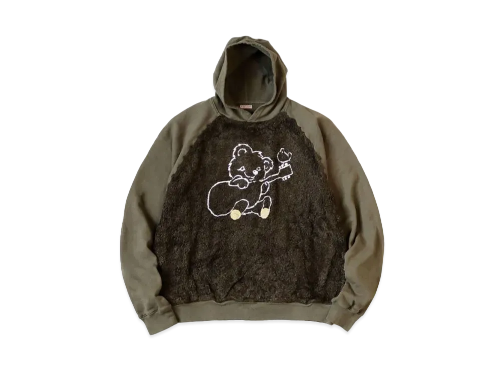 KAPITAL 30 Fleece Fur Grizzly Hood Sweat "Khaki"