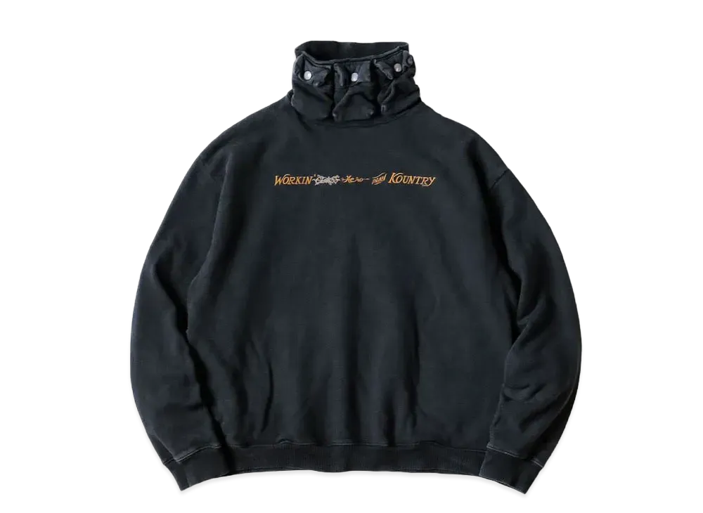 KAPITAL Fleece Nickel 3 High Neck Sweat "Charcoal"