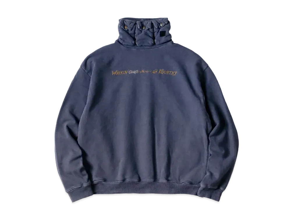 KAPITAL Fleece Nickel 3 High Neck Sweat "Navy"
