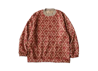 KAPITAL Yosemite Arabesque Pattern Fleece Big Crew Sweat "Beige"