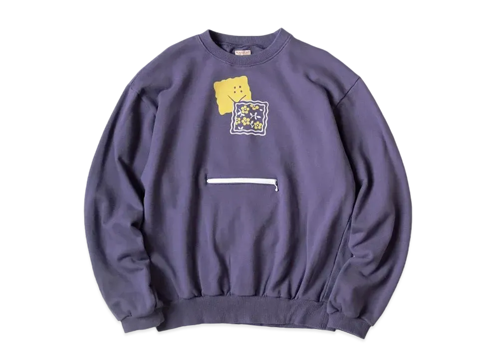 KAPITAL 30 Fleece Cookie Pocket Crew Sweat "Purple"