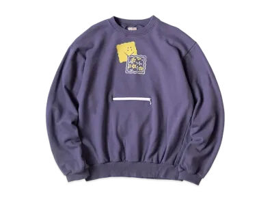 KAPITAL 30 Fleece Cookie Pocket Crew Sweat "Purple"
