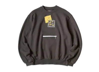 KAPITAL 30 Fleece Cookie Pocket Crew Sweat "Charcoal"