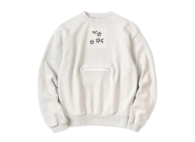 KAPITAL 30 Fleece Cookie Pocket Crew Sweat "Light Grey"