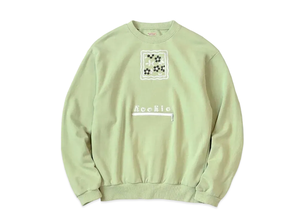 KAPITAL 30 Fleece Cookie Pocket Crew Sweat "Mint"