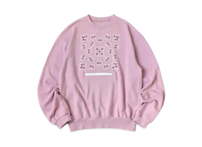 KAPITAL 30 Fleece Cookie Pocket Crew Sweat "Pink"