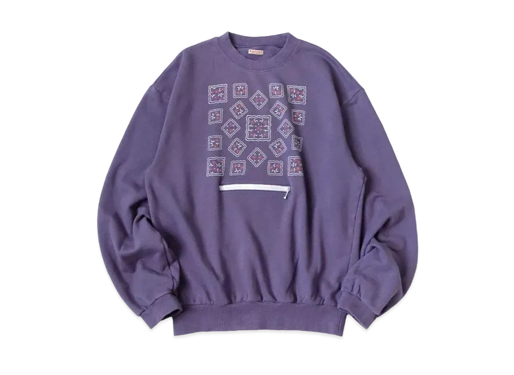KAPITAL 30 Fleece Cookie Pocket Crew Sweat "Purple"