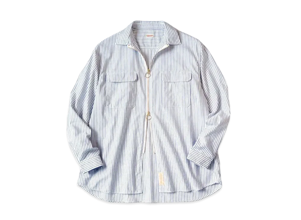 KAPITAL OX Stripe Drizzler Work Shirt "Blue"