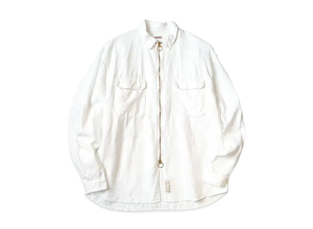 KAPITAL Linen Drizzler Work Shirt "White"