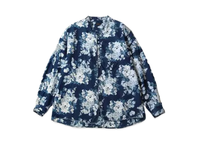KAPITAL IDG French Cross Linen Champetre Shoka Shirt "Indigo"
