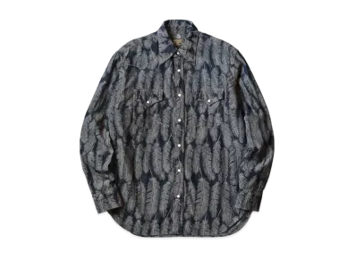 KAPITAL 5oz Magpie Denim Husky Western Shirt "Black Indigo"