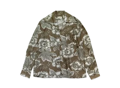 KAPITAL Silk Rayon Anemone Pt Wrangle Color Open Collar Shirt "Brown"