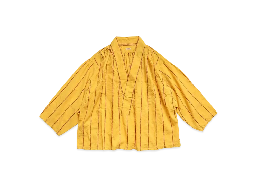 KAPITAL Cotton Linen Sham Strike Ripe Shirt "Yellow"