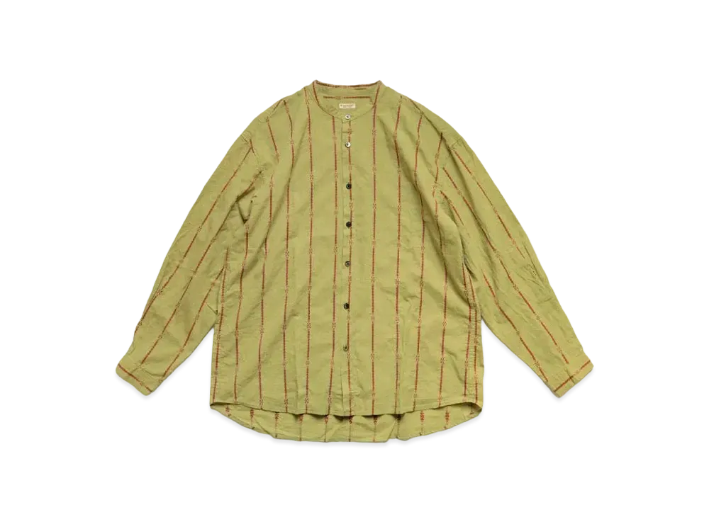 KAPITAL Cotton Linen Sham Strike Ripe Band Color Shirt "Light Khaki"
